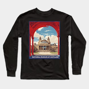 National Museum of Scottland United Kingdom Vintage Travel Tourism Poster Long Sleeve T-Shirt